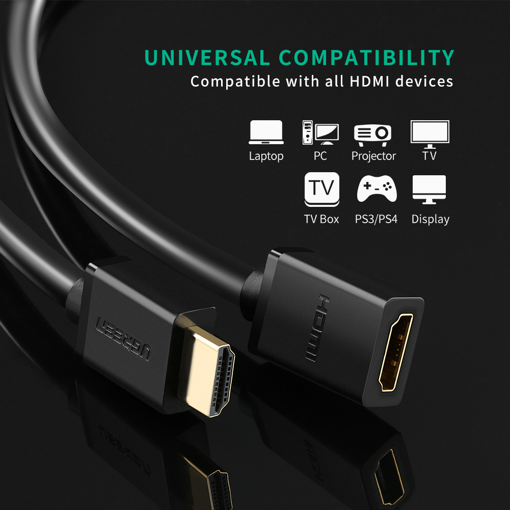 Ugreen HDMI 2.0 Cable Male To Female 1 Meter