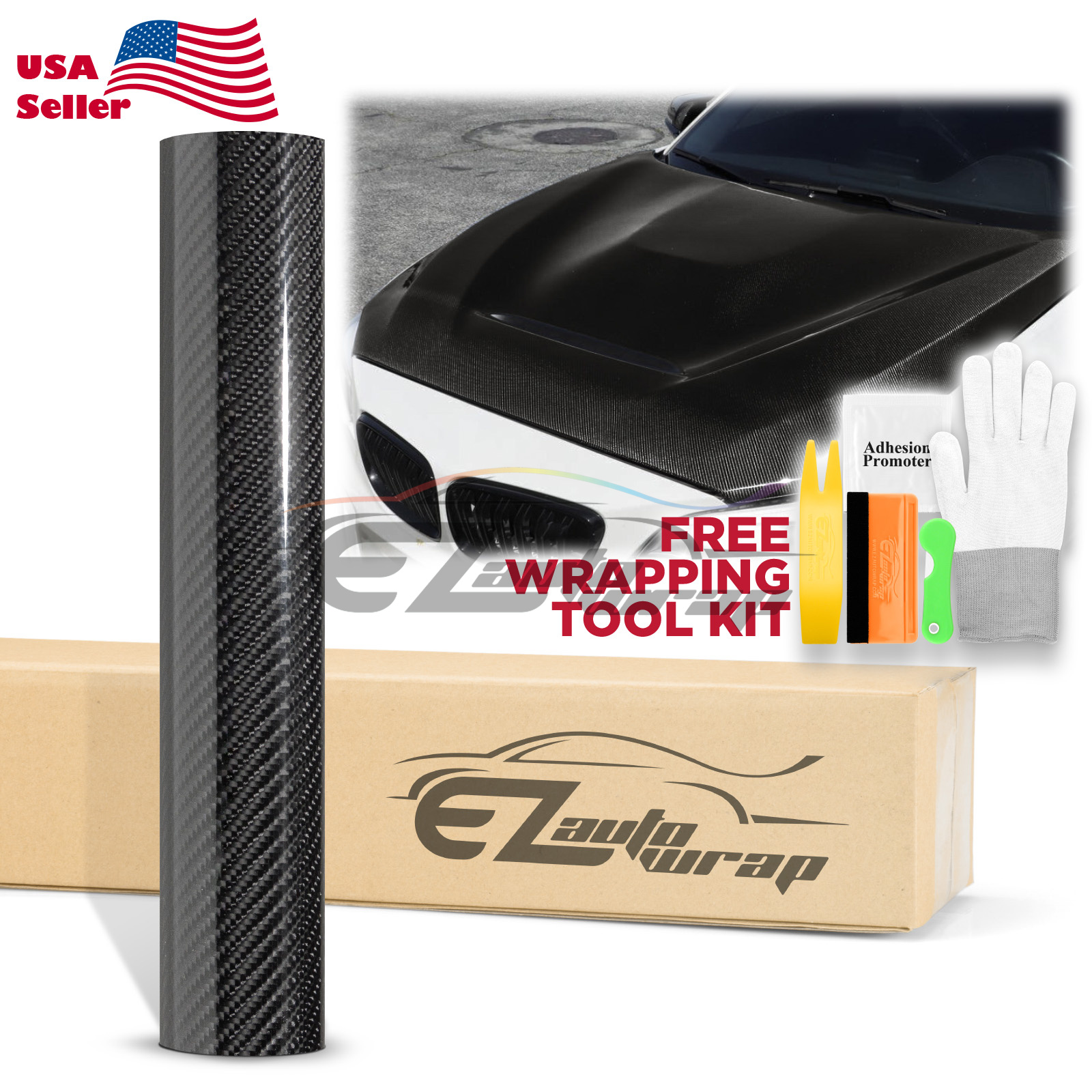 7D Premium High Gloss Carbon Fiber Vinyl Wrap Bubble Free Air Release Decal 6D - Picture 15 of 95