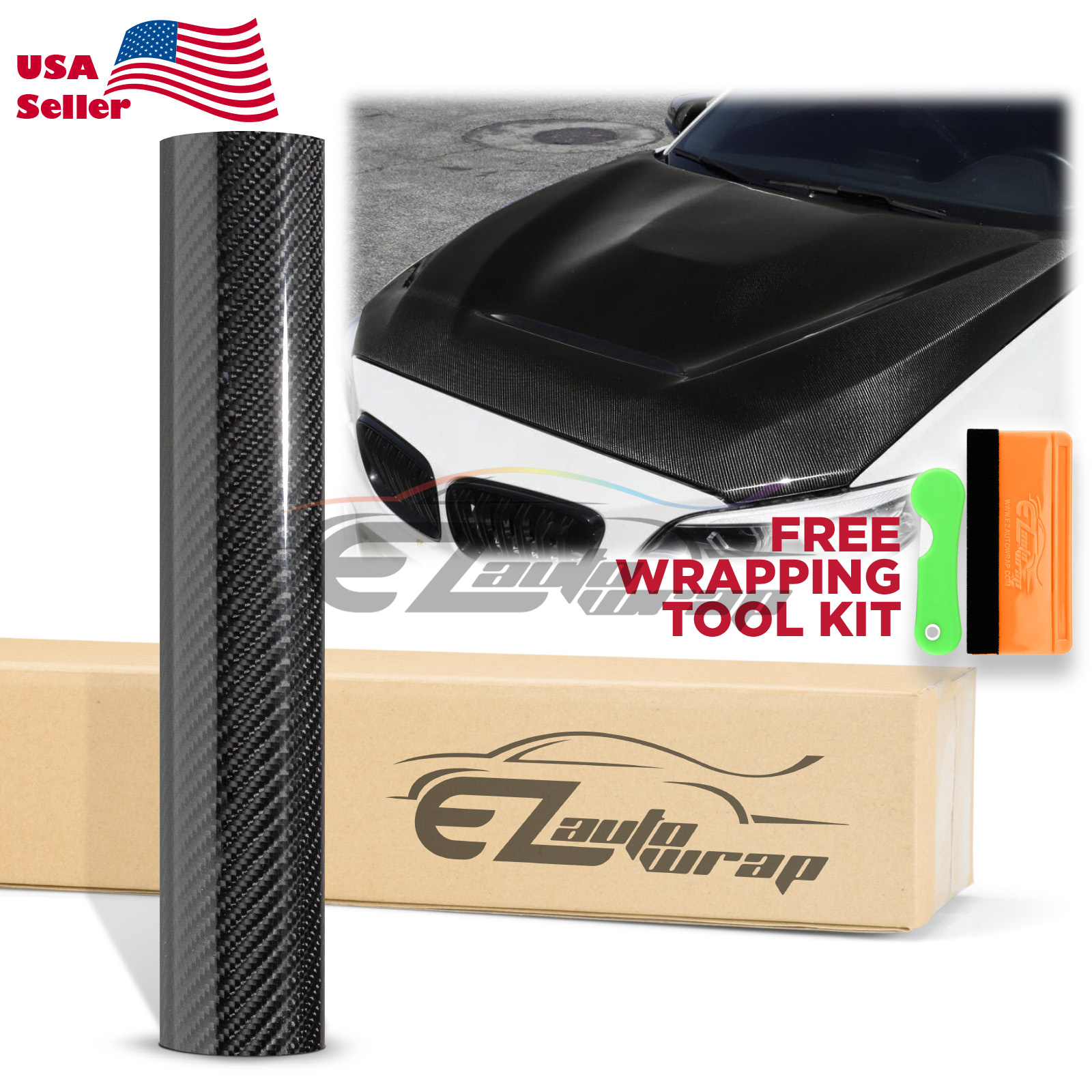 7D Premium High Gloss Carbon Fiber Vinyl Wrap Bubble Free Air Release Decal 6D - Picture 14 of 95