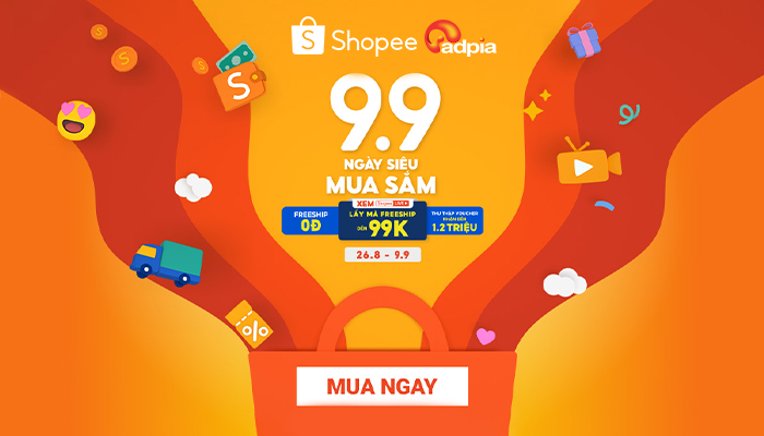 [SHOPEE] 9.9 Ngày siêu mua sắm - Thu nhập voucher, nhận đến 1,2 triệu