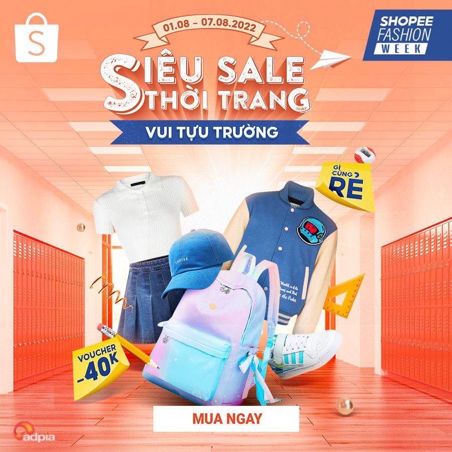 [SHOPEE] Siêu sale thời trang - Vui tựu trường