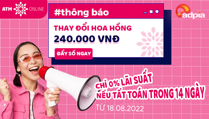 [ATMONLINE] Thông báo tăng hoa hồng chiến dịch ATMONLINE