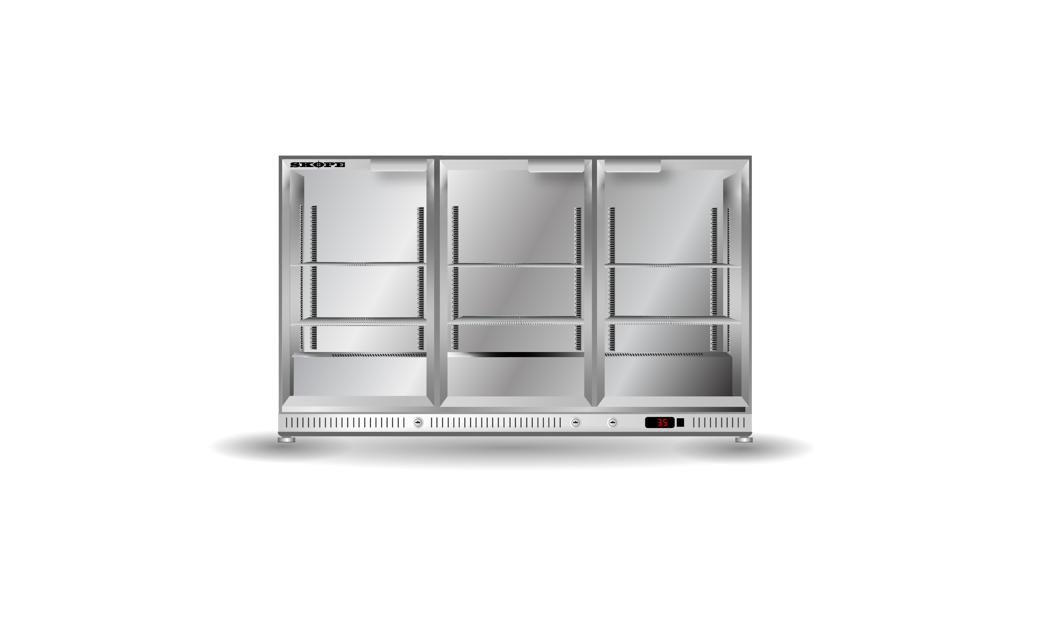 Skope BC.3.GSW Three Glass Door Bar Cooler