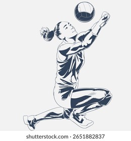 Player receiving action illustration