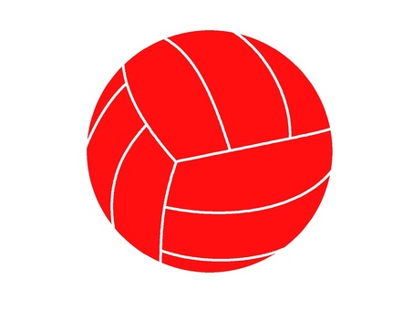 Red volleyball silhouette icon