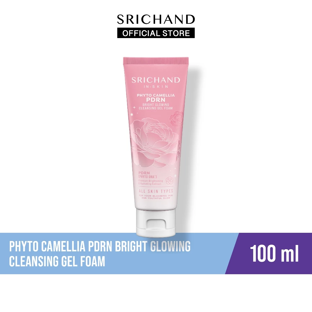 SRICHAND ศรีจันทร์ ไฟโต คามิลเลีย ไบร์ท คลีนซิ่ง เจลโฟม100มล.Phyto Camellia PDRN Bright Glowing Cleansing Gel Foam