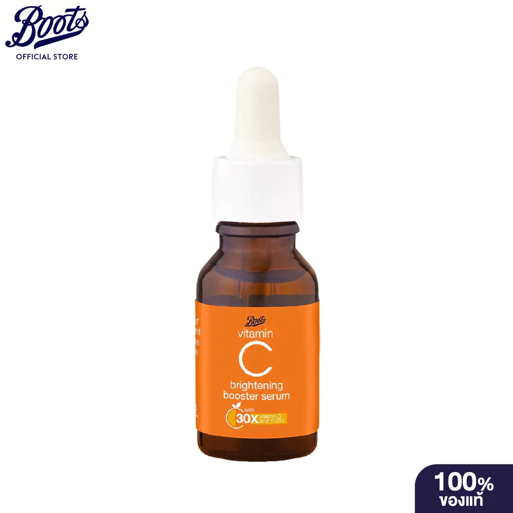 Boots Vitamin C Brightening Booster Serum 15Ml บู๊ทส์ วิตามิน ซี ไบรท์เทนนิ่ง บูสเตอร์ ซีรั่ม 15 มล.