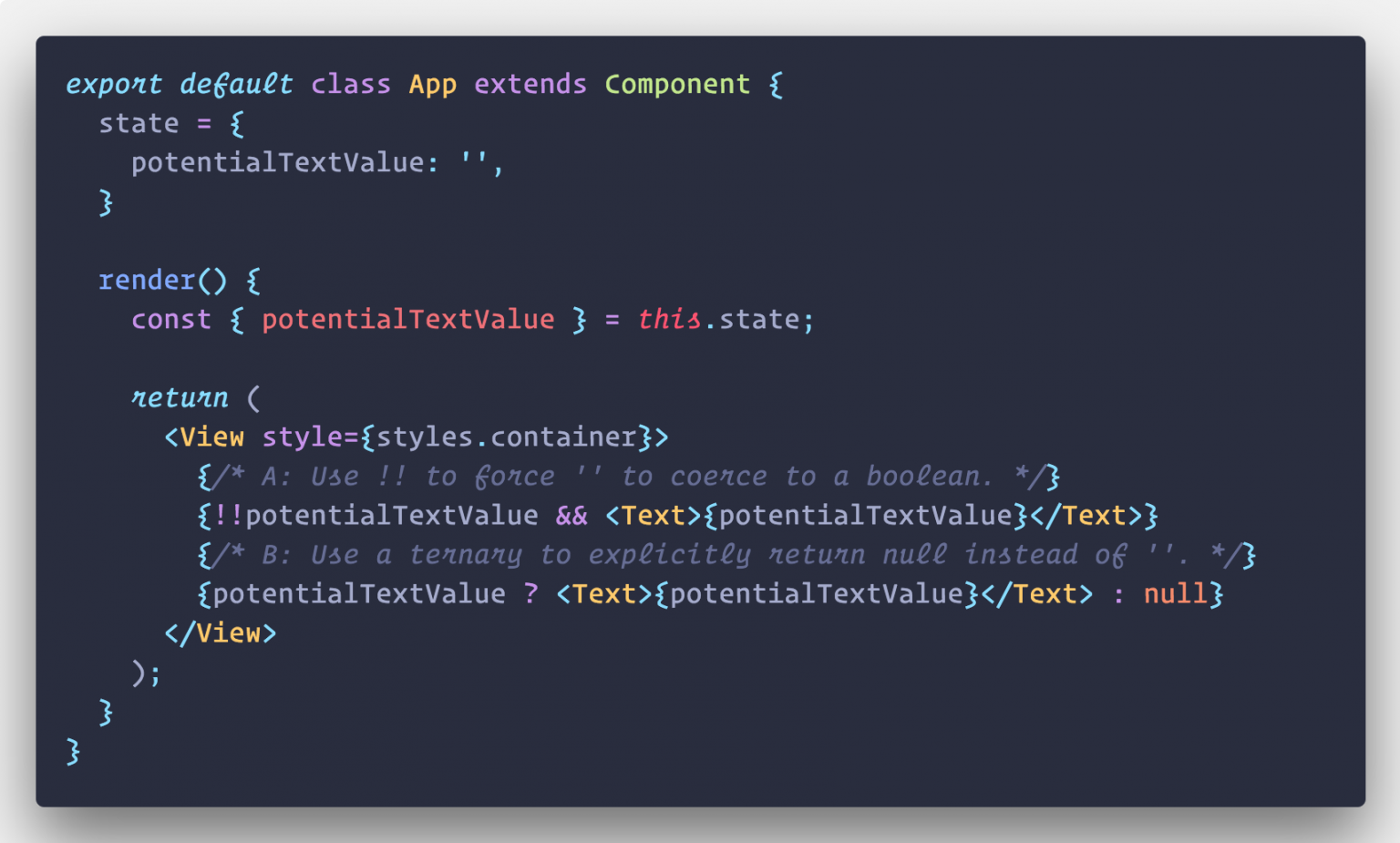Conditional rendering React: List of options and best practice for them