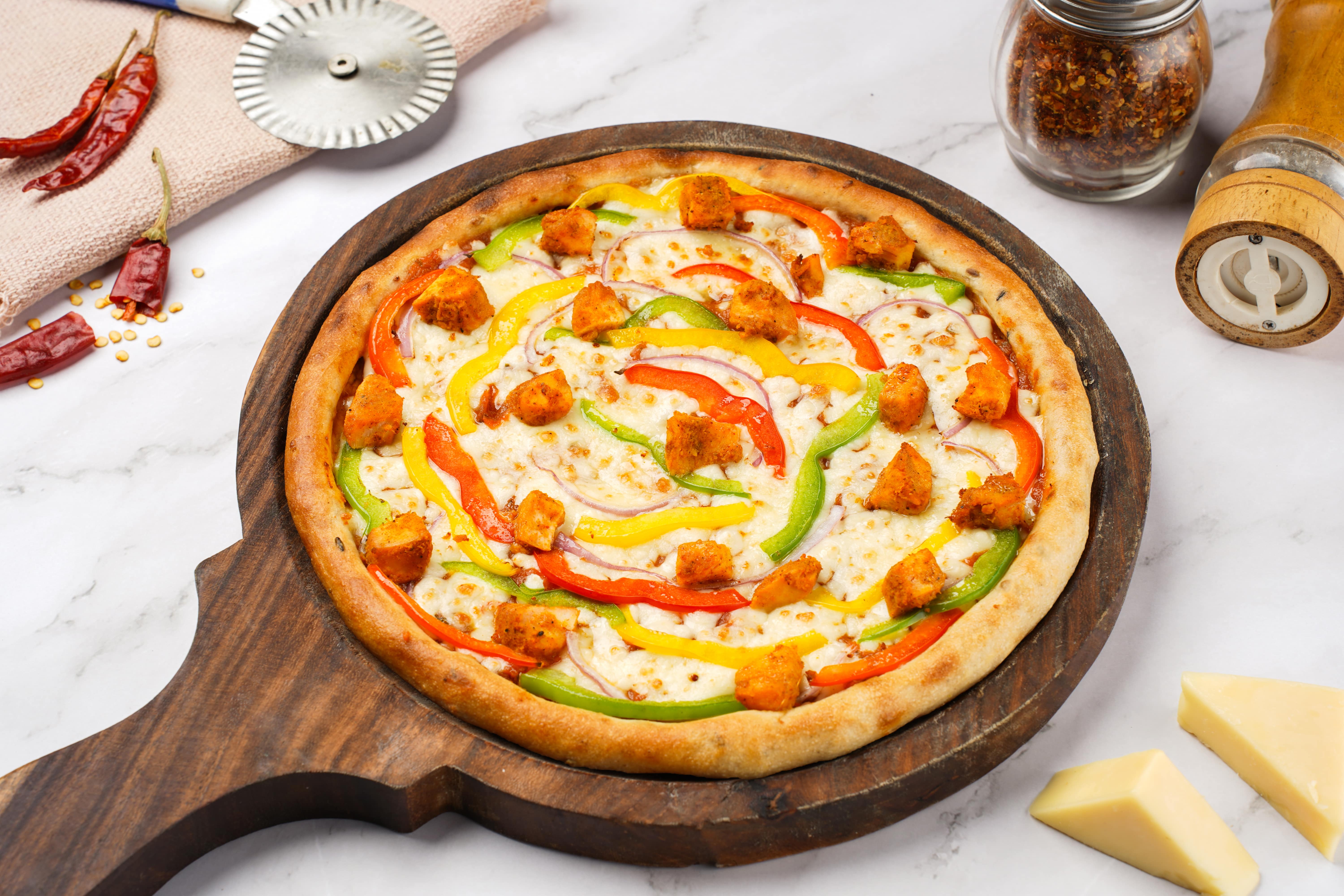 Chicken tikka multigrain pizza