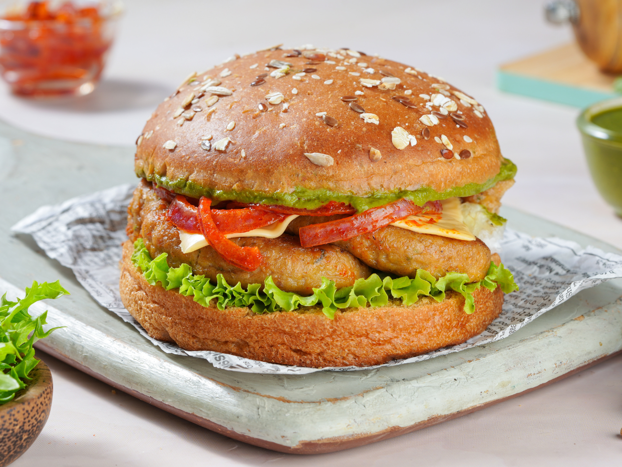 Cheesy chicken melt pro burger