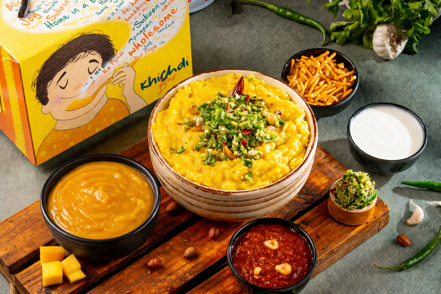 Thecha Khichdi With Aamras (250 Ml)