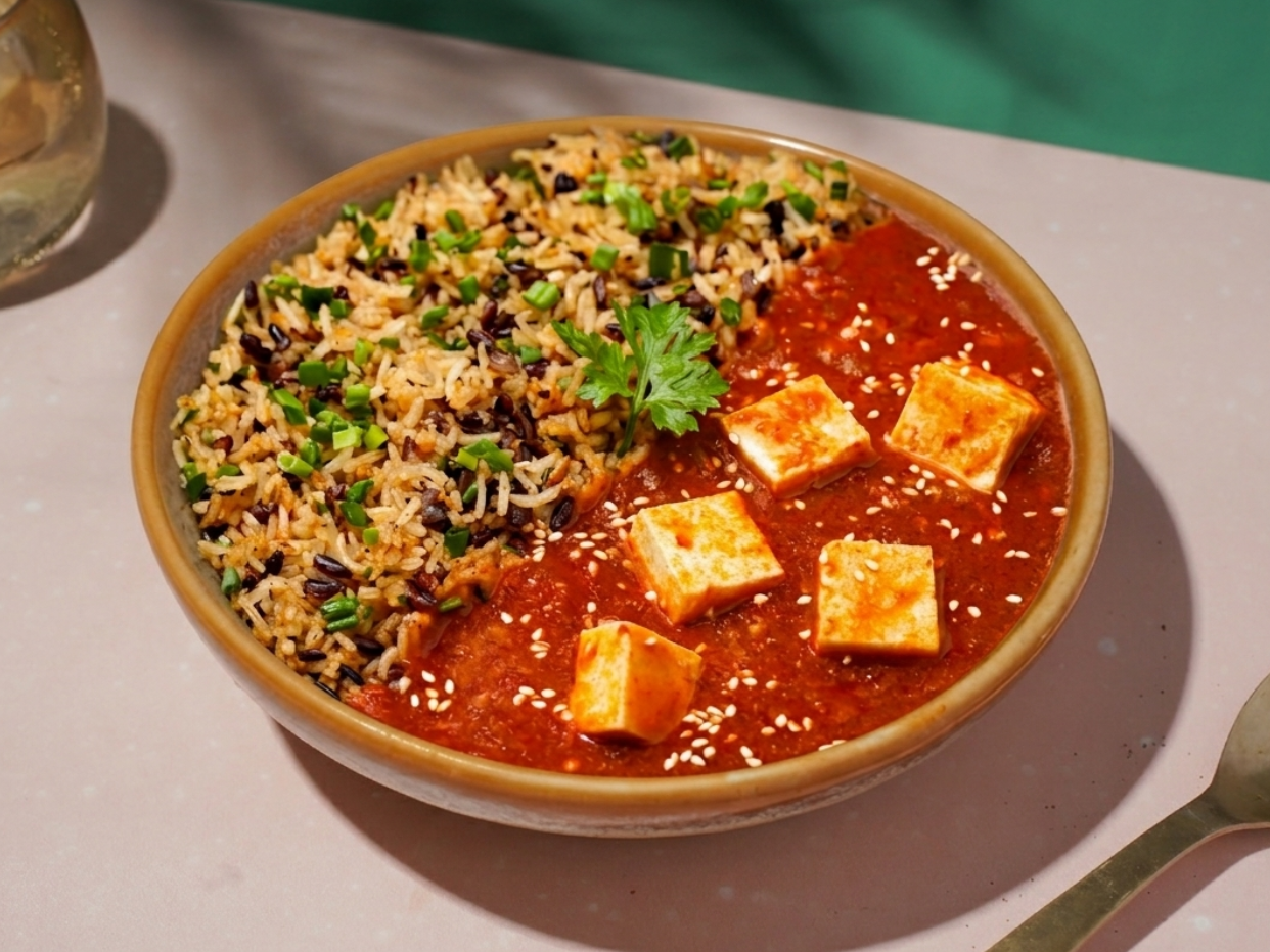 Chilli Gravy Paneer Rice Bowl