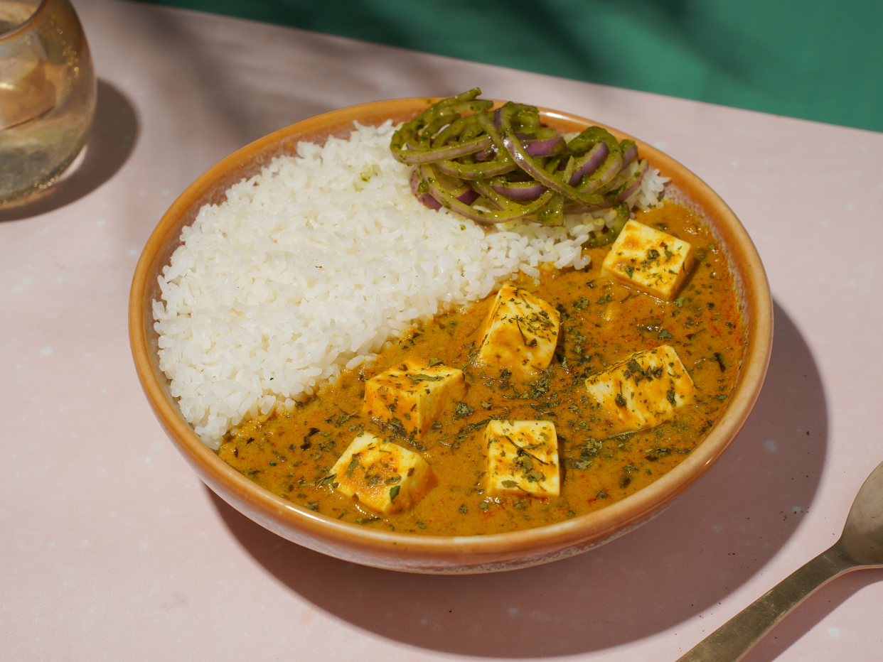 Lasooni Methi Paneer With Steam Rice