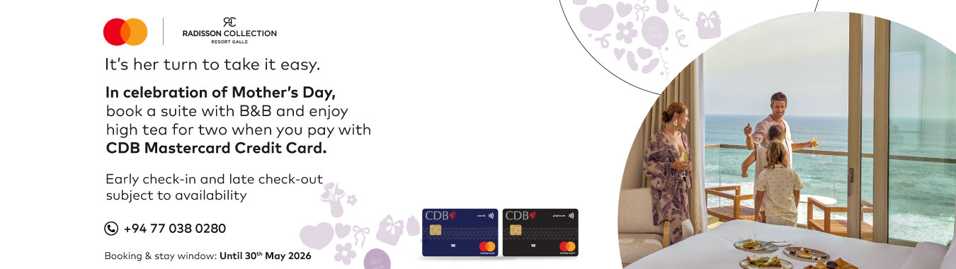 Book a suite with B&B and enjoy high tea for two when you pay with CDB Mastercard Credit Card