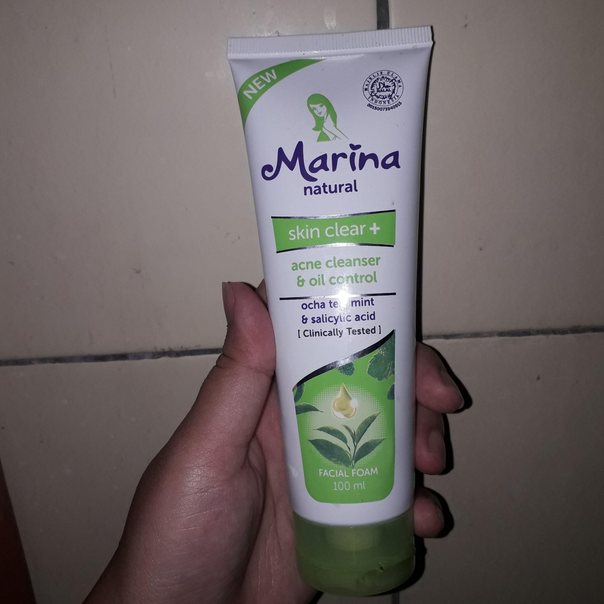 marina facial foam green tea