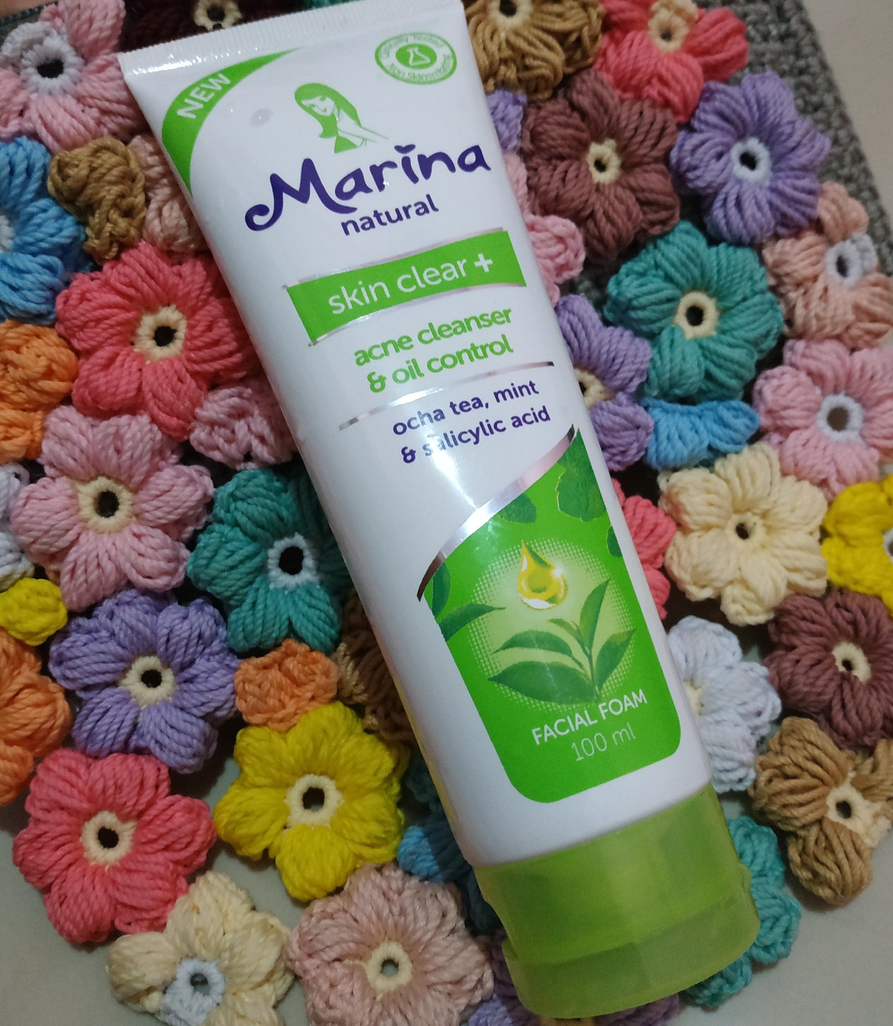 marina facial foam green tea