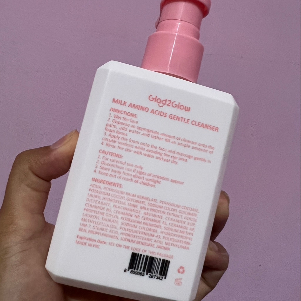 Glad2Glow Milk Amino Acids Gentle Cleanser Beauty Review