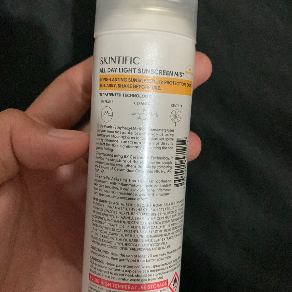 Skintific All Day Light Sunscreen Mist Beauty Review
