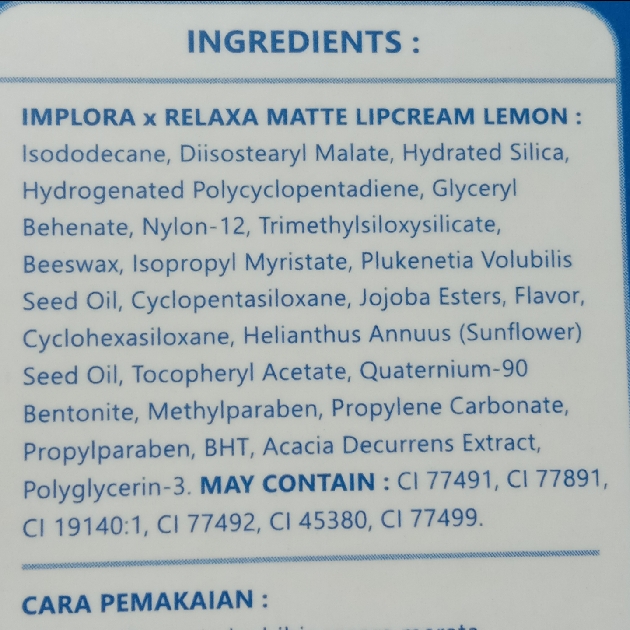 Implora X Relaxa Matte Lip Cream - Lemon imgfdn-32ebf9ed-f595-493e-88ef-14eaf90dfc1d