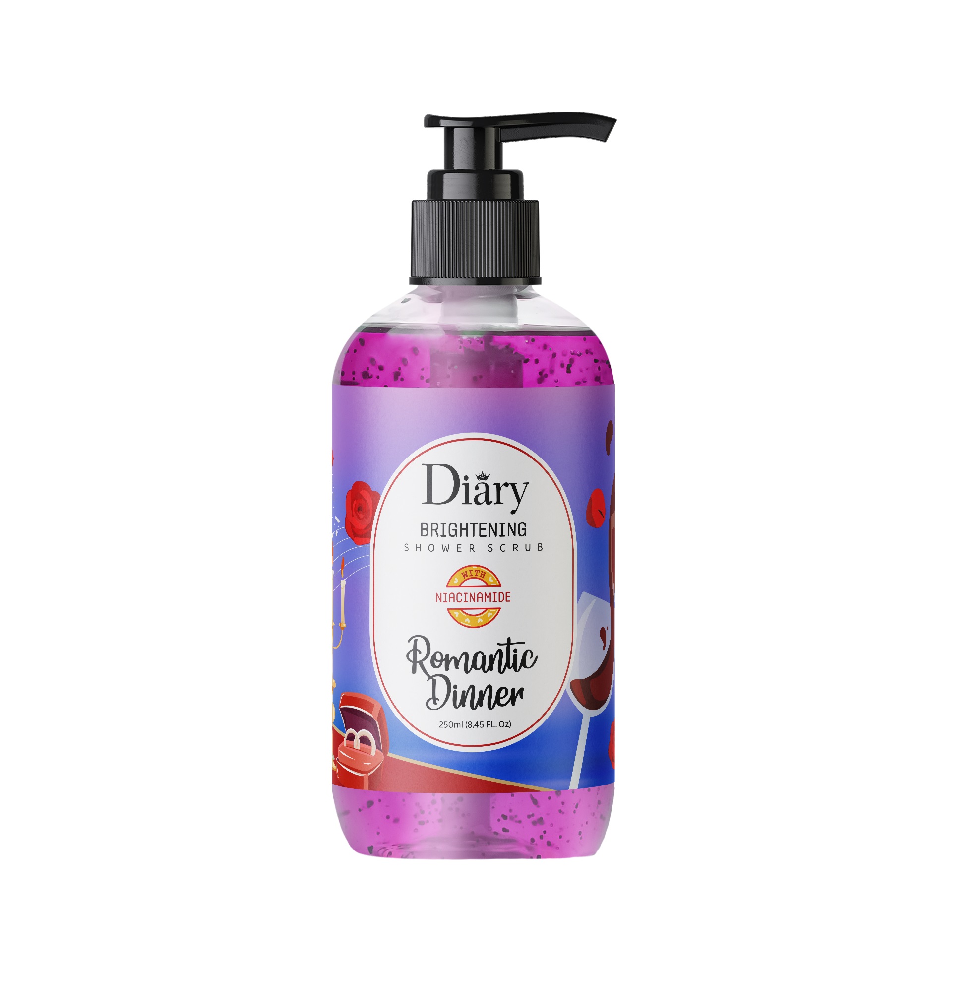 Diary Brightening Shower Scrub Romantic Dinner