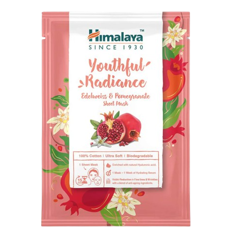 Himalaya Youthful Radiance Edelweiss & Pomegranate Face Sheet Mask 