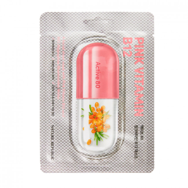 Nature Republic Active 80 Mask Sheet Pink Vitamin B12