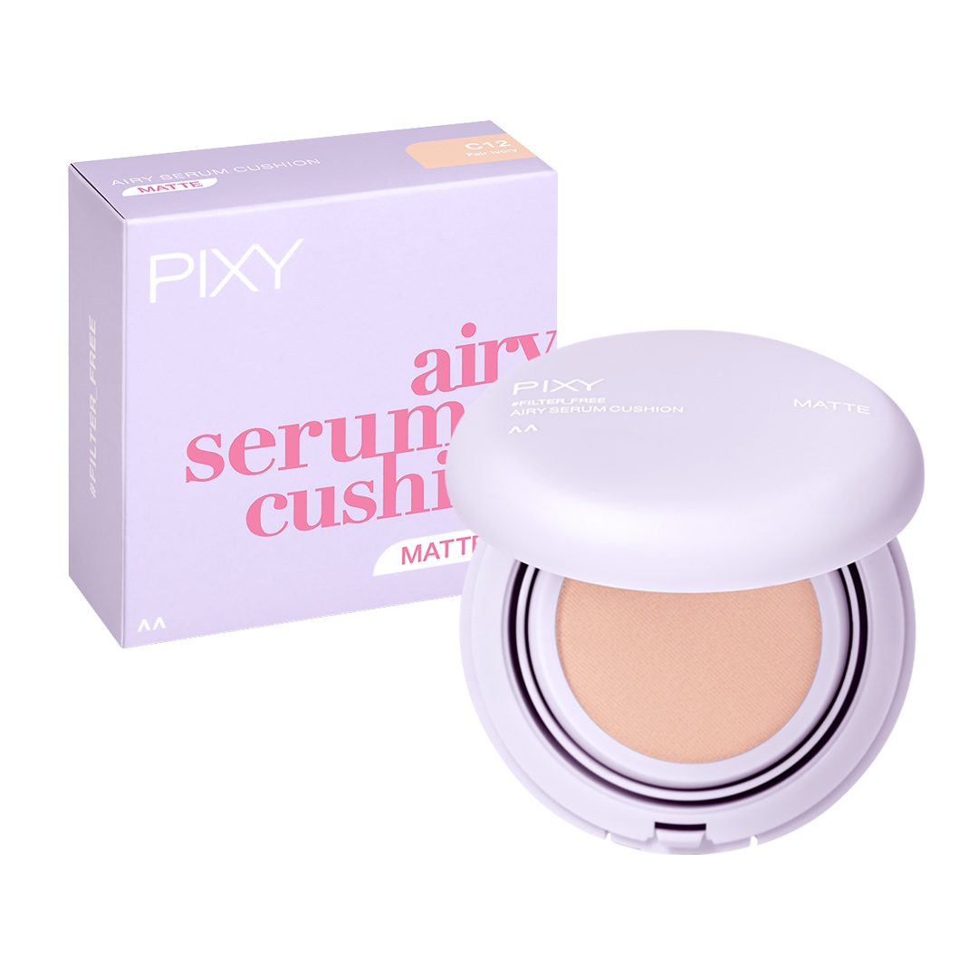 PIXY #Filter_Free Airy Serum Cushion Matte C12 Fair Ivory