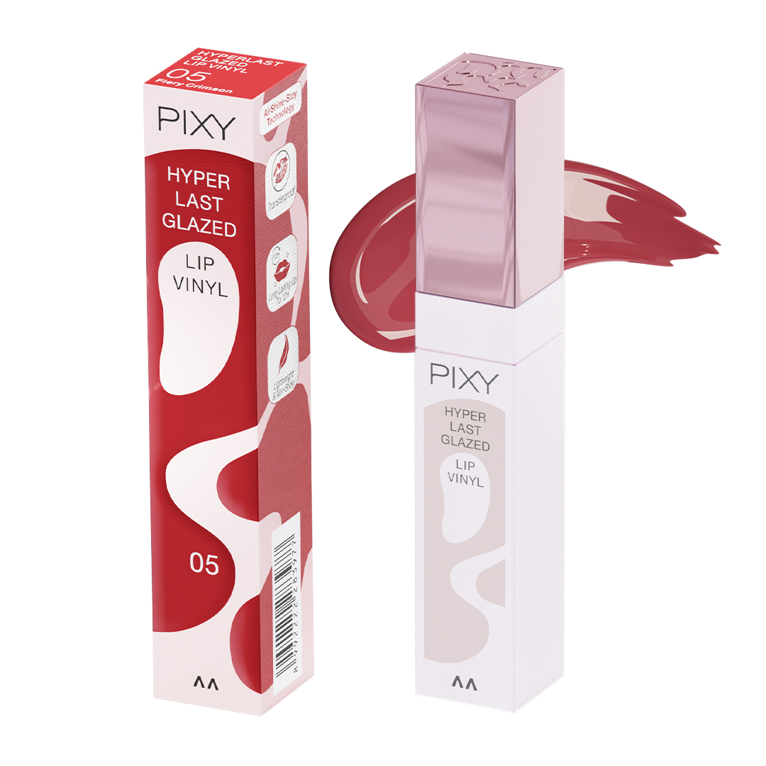 PIXY Hyperlast Glazed Lip Vinyl 05 Fiery Crimson