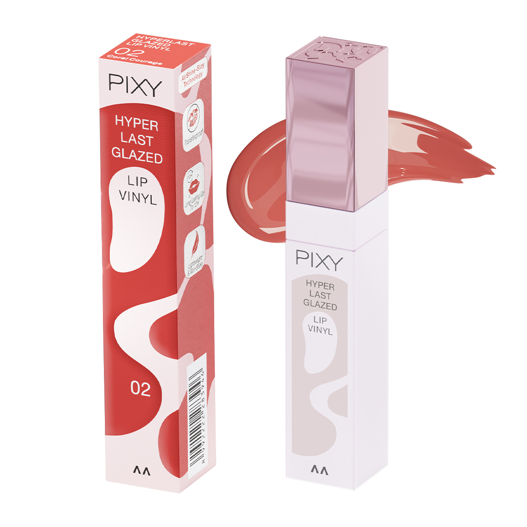 PIXY Hyperlast Glazed Lip Vinyl 02 Coral Courage