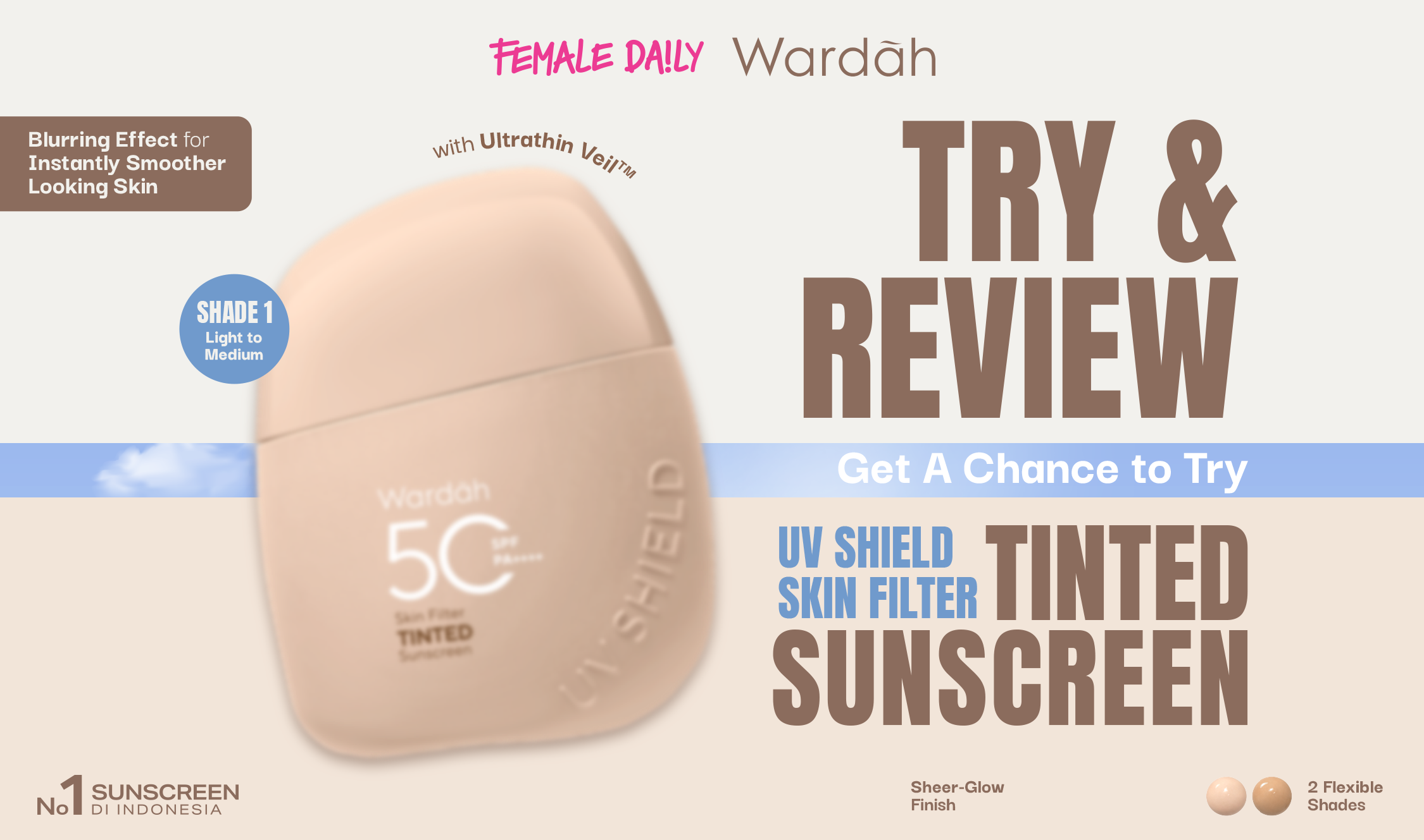 Try & Review: Wardah UV Shield Skin Filter Tinted Sunscreen