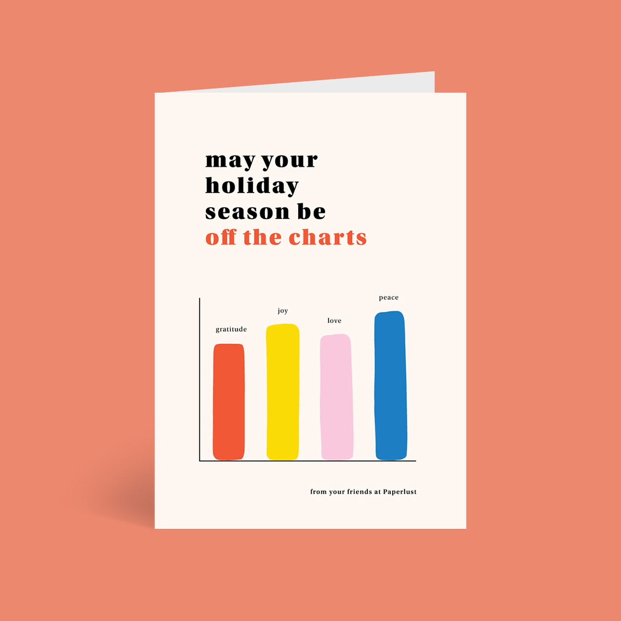 Off The Charts corporate Christmas card flat design tile, folded A6, 300gsm matte, full colour outside