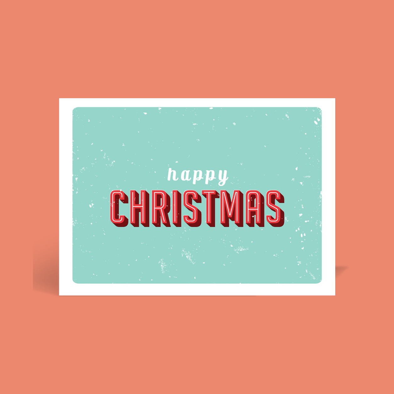 Santa Baby corporate Christmas card flat design tile, folded A6, 300gsm matte, full colour outside