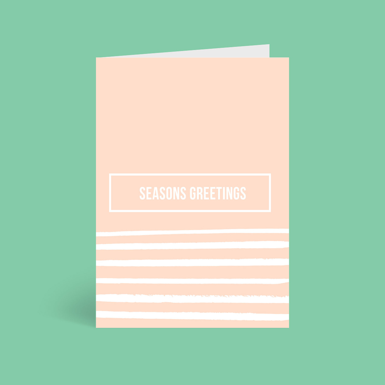 Stripes and Spot corporate Christmas card flat design tile, folded A6, 300gsm matte, full colour outside