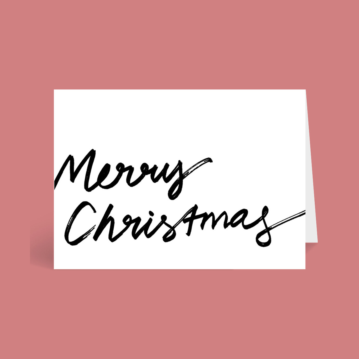 Merry Christmas corporate Christmas card flat design tile, folded A6, 300gsm matte, full colour outside