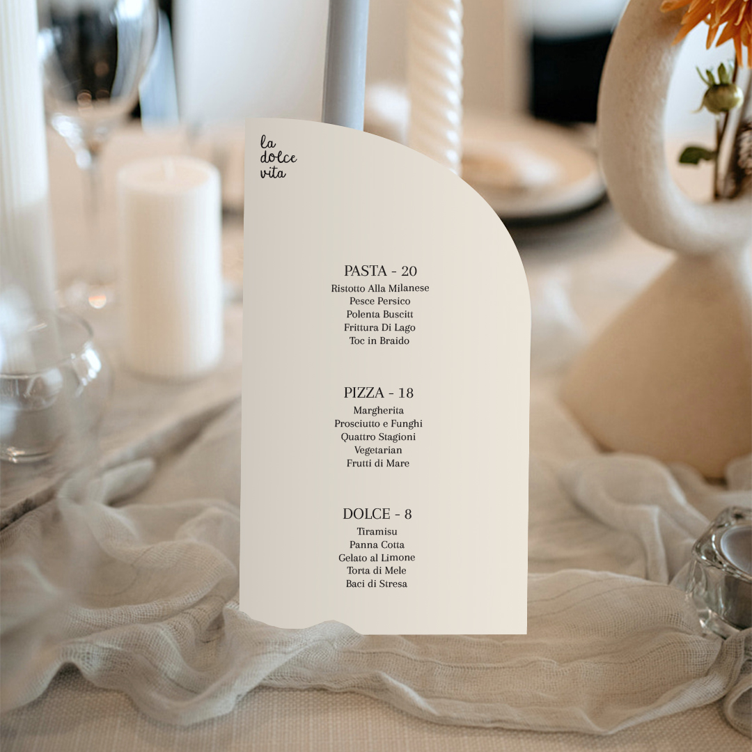 Diecut Menus