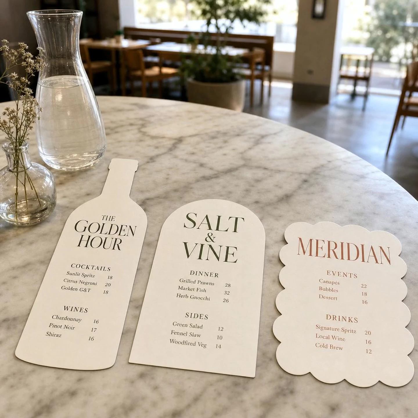 Diecut Menus