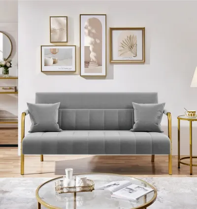 Modern grey couch and pillows
