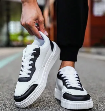 Fashionable black and white sneakers