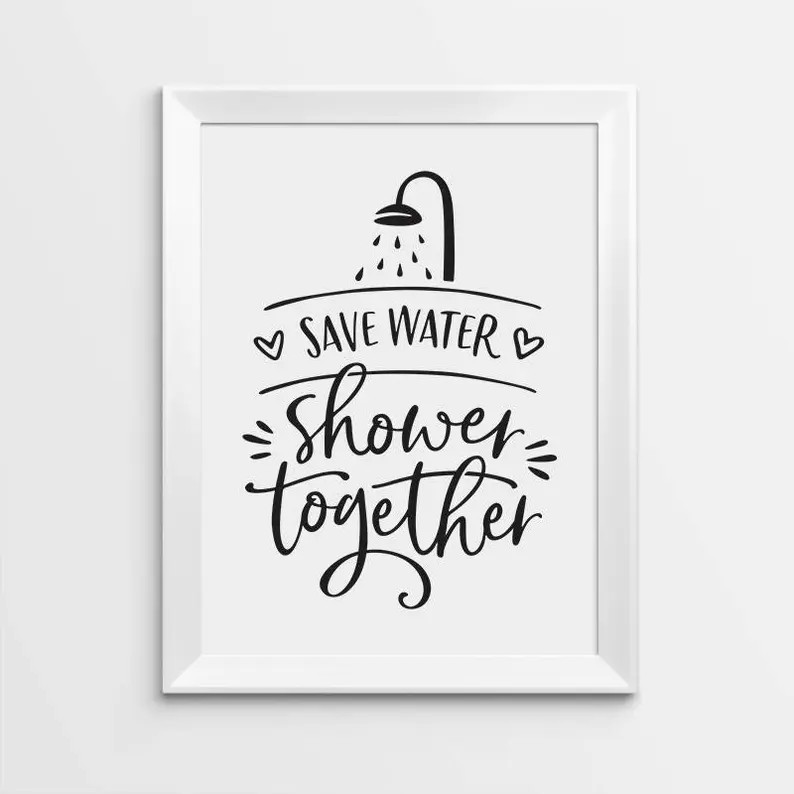 15+ Best Funny Bathroom Wall Art Decor Ideas Refresh Your Bathroom 40 Bathroom Wall Art - Save water, shower together