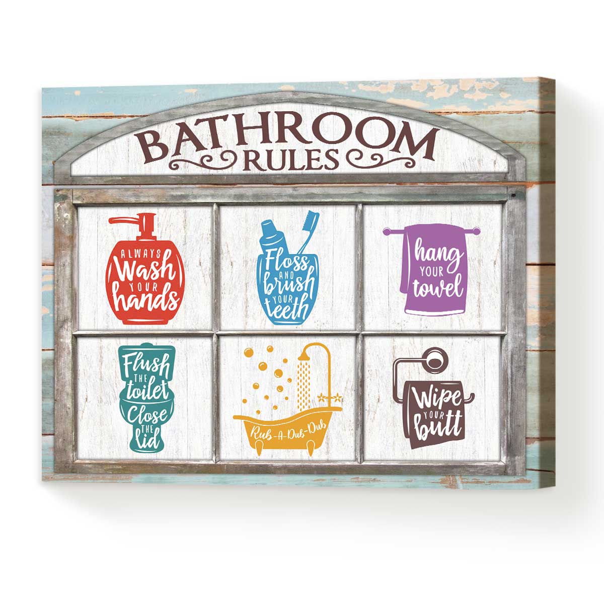 15+ Best Funny Bathroom Wall Art Decor Ideas Refresh Your Bathroom 51 Retro bathroom rules sign