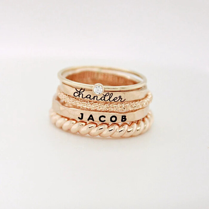 34 Unique Christmas Gifts for Mom will Love 2022 53 Ring set with name