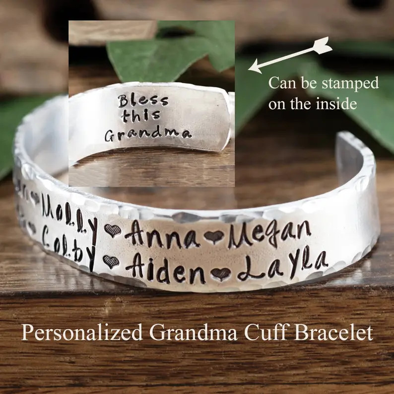 61 Unique Gifts for Grandma Will Warm Her Heart 70 Gifts for grandma - Personalized Grandma Bracelet