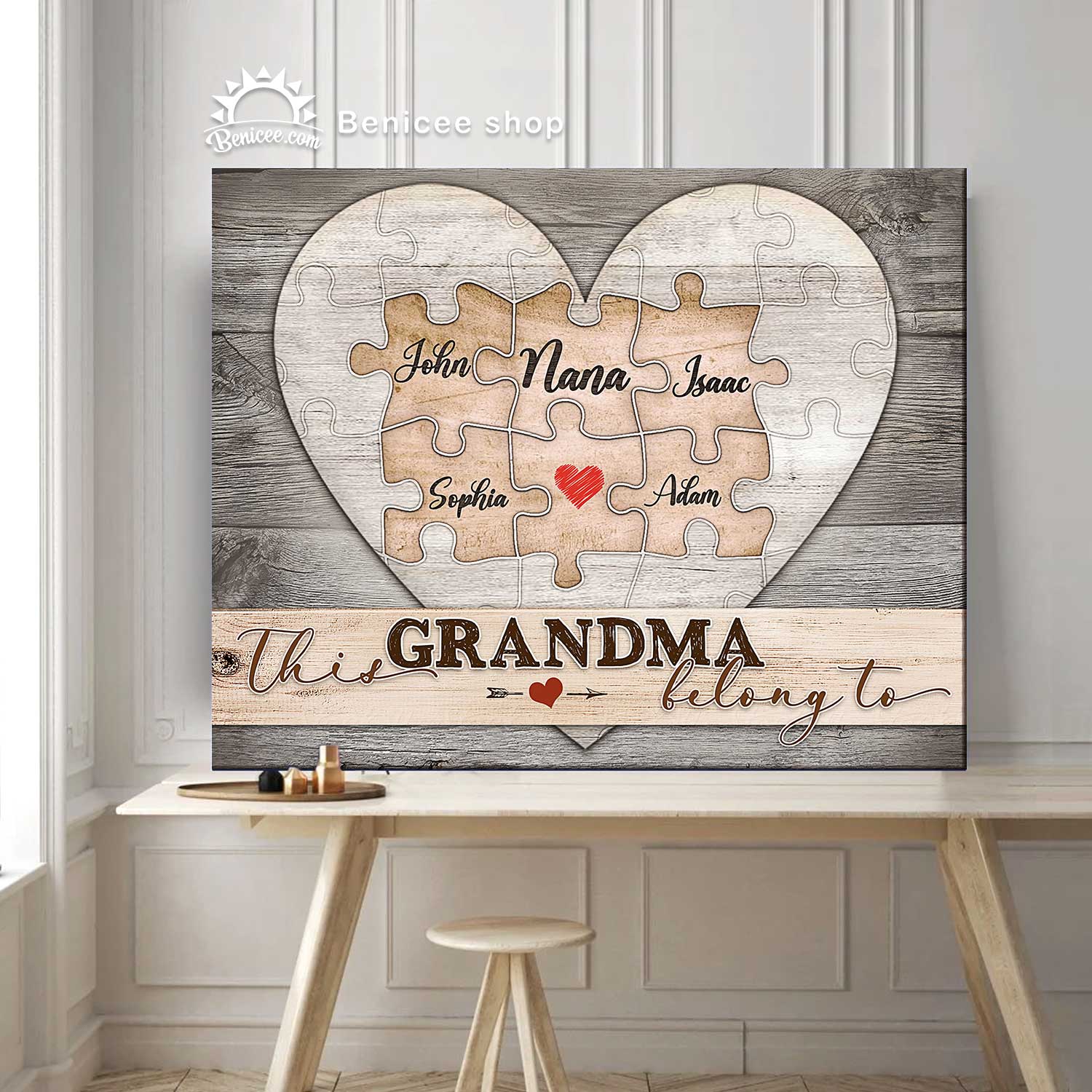 61 Unique Gifts for Grandma Will Warm Her Heart 87 Gifts for Grandma - Heart with Puzzle Pieces Name Sign