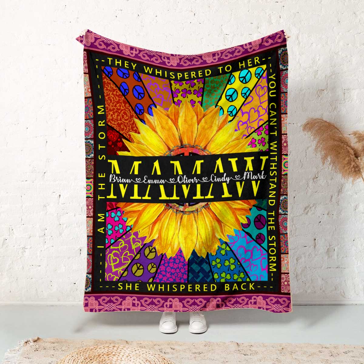 61 Unique Gifts for Grandma Will Warm Her Heart 113 Gifts for Grandma - Personalized Blanket Floral Style