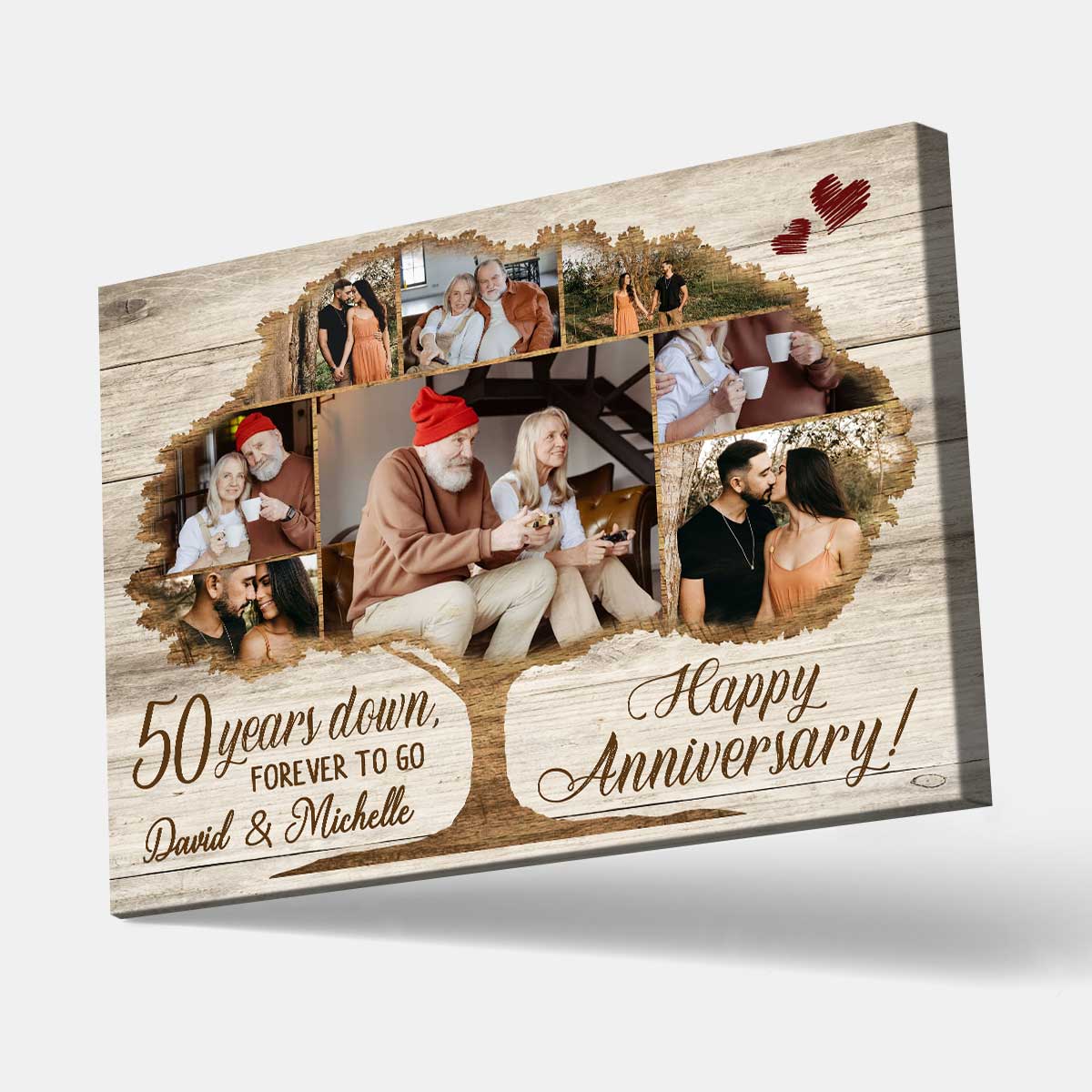 25+ Best Personalized Anniversary Gifts for Couples 35 Personalized Anniversary Gifts - Tree Photo Collage 50th Wedding Anniversary Gift