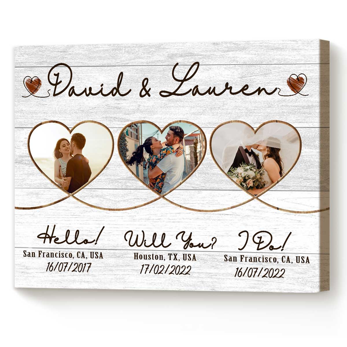 25+ Best Personalized Anniversary Gifts for Couples 43 Personalized Anniversary Gifts - Custom Photo Map Art Heart-Shaped