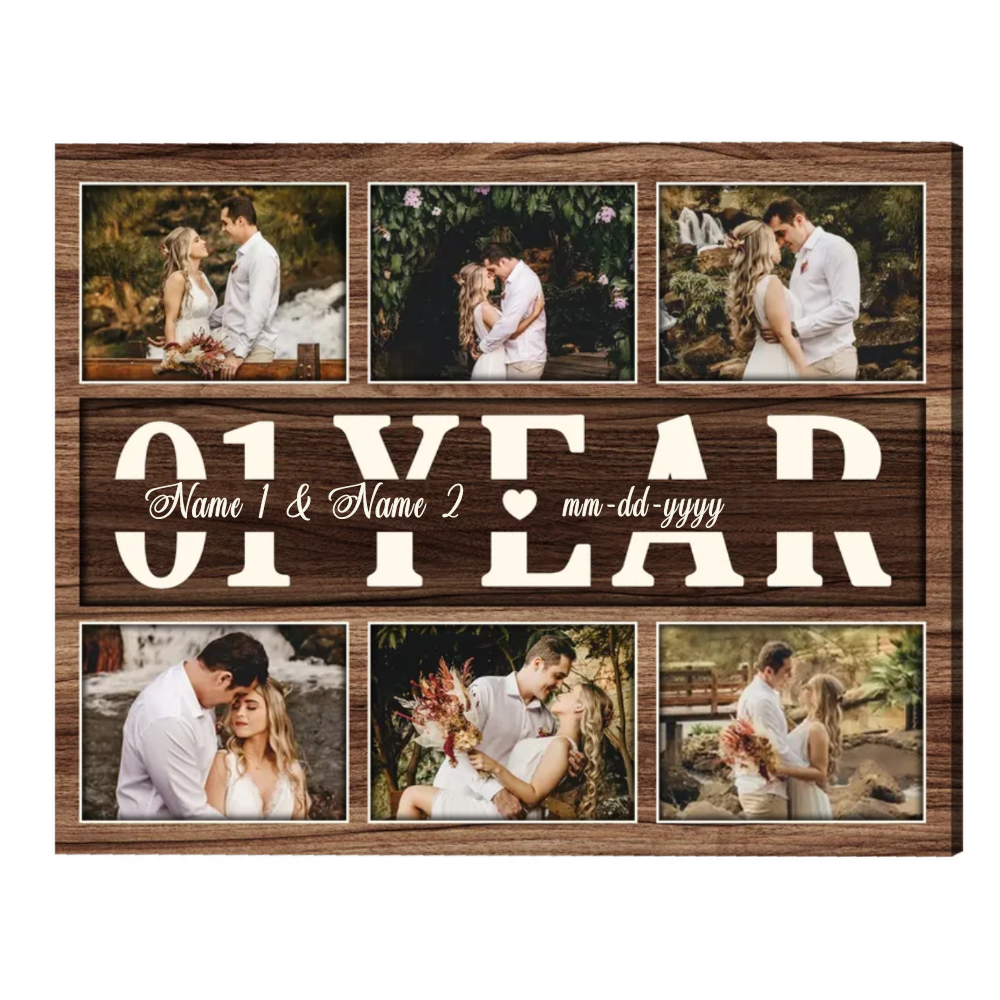 35+ Best Anniversary Gifts For Friends Will Love 41 Anniversary Gifts for Friends - 1 Year Anniversary Photo Collage Canvas