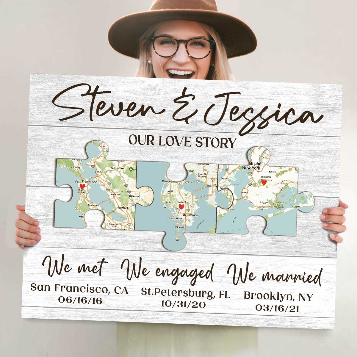 35+ Best Anniversary Gifts For Friends Will Love 51 Anniversary Gifts for Friends - Custom Multi Location Wedding Anniversary Gift