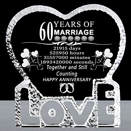 35+ Best Anniversary Gifts For Friends Will Love 63 Laser Crystal Heart Marriage Keepsake for Couple