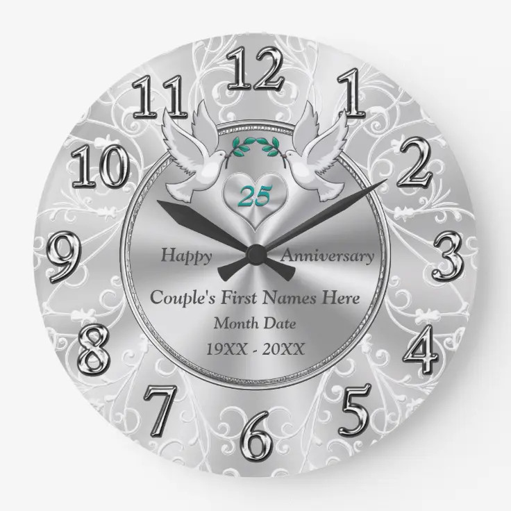 35+ Best Anniversary Gifts For Friends Will Love 61 Anniversary Gifts for Friends - Personalized Wedding Anniversary Gifts Large Clock